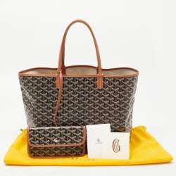 Pre Owned Goyard Brown Goyardine Coated Canvas and Leather Saint Louis PM Tote