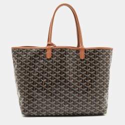 Pre Owned Goyard Brown Goyardine Coated Canvas and Leather Saint Louis PM Tote