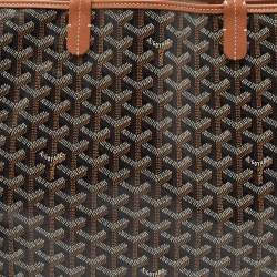 Pre Owned Goyard Brown Goyardine Coated Canvas and Leather Saint Louis PM Tote