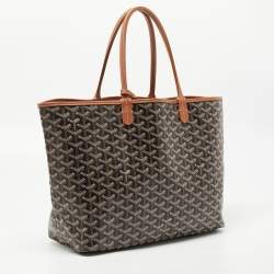 Pre Owned Goyard Brown Goyardine Coated Canvas and Leather Saint Louis PM Tote