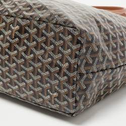 Pre Owned Goyard Brown Goyardine Coated Canvas and Leather Saint Louis PM Tote