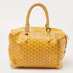 Goyard Yellow Goyardine Coated Canvas and Leather Boeing 30 Bag