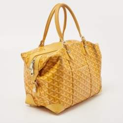 Goyard Yellow Goyardine Coated Canvas and Leather Boeing 30 Bag
