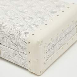 Goyard White/Grey Chevron Coated Canvas Saint-Honore Clutch