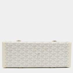 Goyard White/Grey Chevron Coated Canvas Saint-Honore Clutch