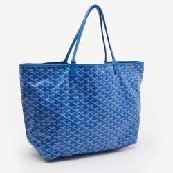 Pre Owned Goyard Blue Goyardine Coated Canvas and Leather Saint Louis GM Tote