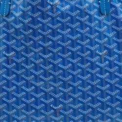 Pre Owned Goyard Blue Goyardine Coated Canvas and Leather Saint Louis GM Tote