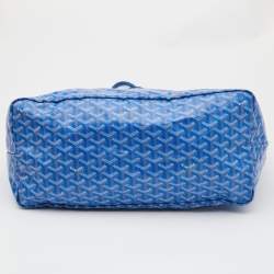 Pre Owned Goyard Blue Goyardine Coated Canvas and Leather Saint Louis GM Tote