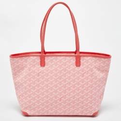 Pre Owned Goyard Pink Goyardine Coated Canvas and Leather Artois PM Tote