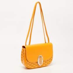 Pre Owned Goyard Yellow Goyardine Coated Canvas and Leather 233 PM Shoulder Bag