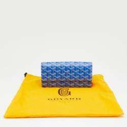 Pre Owned Goyard Blue Goyardine Coated Canvas Varenne Continental Wallet