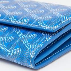 Pre Owned Goyard Blue Goyardine Coated Canvas Varenne Continental Wallet