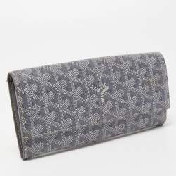 Pre Owned Goyard Grey Goyardine Coated Canvas Varenne Continental Wallet