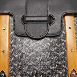 Pre Owned Goyard Black Goyardine Coated Canvas and Leather Saigon MM Top Handle Bag