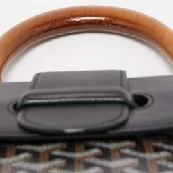 Pre Owned Goyard Black Goyardine Coated Canvas and Leather Saigon MM Top Handle Bag