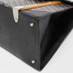 Pre Owned Goyard Black Goyardine Coated Canvas and Leather Saigon MM Top Handle Bag