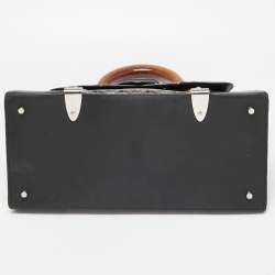 Pre Owned Goyard Black Goyardine Coated Canvas and Leather Saigon MM Top Handle Bag