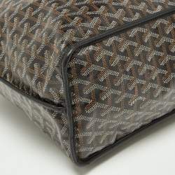 Pre Owned Goyard Brown/Black Goyardine Coated Canvas and Leather Reversible Anjou PM Tote