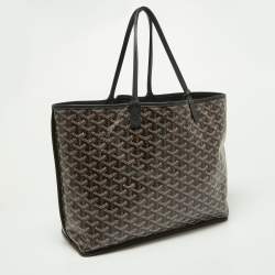 Pre Owned Goyard Brown/Black Goyardine Coated Canvas and Leather Reversible Anjou PM Tote