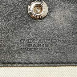 Pre Owned Goyard Brown/Black Goyardine Coated Canvas and Leather Reversible Anjou PM Tote