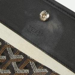 Pre Owned Goyard Brown/Black Goyardine Coated Canvas and Leather Reversible Anjou PM Tote