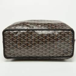 Pre Owned Goyard Brown/Black Goyardine Coated Canvas and Leather Reversible Anjou PM Tote