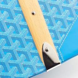 Goyard Blue Goyardine Coated Canvas and Leather Saigon MM Top Handle Bag
