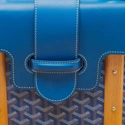 Goyard Blue Goyardine Coated Canvas and Leather Saigon MM Top Handle Bag