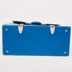 Goyard Blue Goyardine Coated Canvas and Leather Saigon MM Top Handle Bag