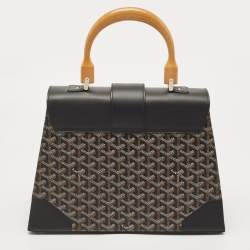 Goyard Black Goyardine Coated Canvas and Leather Saigon MM Top Handle Bag