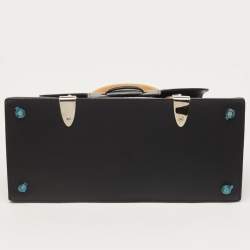Goyard Black Goyardine Coated Canvas and Leather Saigon MM Top Handle Bag