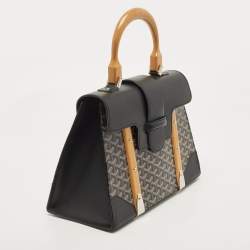 Goyard Black Goyardine Coated Canvas and Leather Saigon MM Top Handle Bag