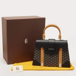 Goyard Black Goyardine Coated Canvas and Leather Saigon MM Top Handle Bag