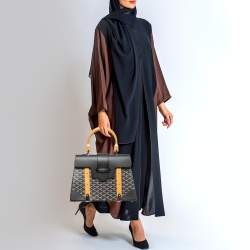 Goyard Black Coated Canvas Leather Saigon Top handle Handbag - My