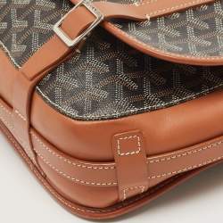 Goyard Black/Brown Goyardine Coated Canvas and Leather Belvedere MM Saddle Bag