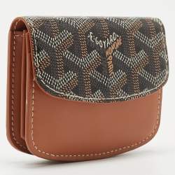 Goyard Brown Goyardine Coated Canvas and Leather Flap Card Case