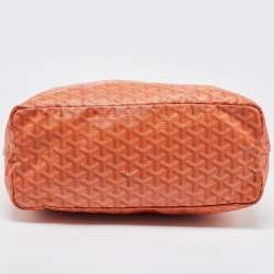 Pre Owned Goyard Orange Goyardine Coated Canvas and Leather Saint Louis PM Tote
