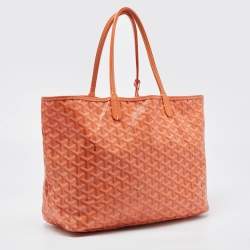 Pre Owned Goyard Orange Goyardine Coated Canvas and Leather Saint Louis PM Tote