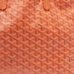 Pre Owned Goyard Orange Goyardine Coated Canvas and Leather Saint Louis PM Tote