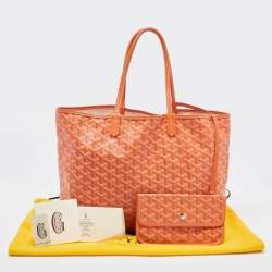 Pre Owned Goyard Orange Goyardine Coated Canvas and Leather Saint Louis PM Tote