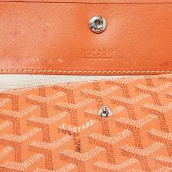 Pre Owned Goyard Orange Goyardine Coated Canvas and Leather Saint Louis PM Tote