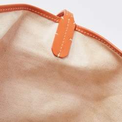 Pre Owned Goyard Orange Goyardine Coated Canvas and Leather Saint Louis PM Tote