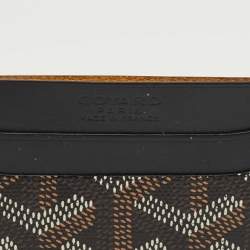 Pre Owned Goyard Black Goyardine Coated Canvas and Leather Saint Sulpice Card Holder
