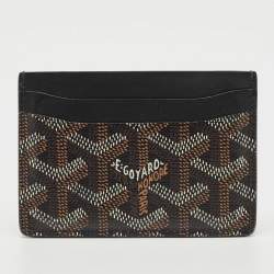 Pre Owned Goyard Black Goyardine Coated Canvas and Leather Saint Sulpice Card Holder