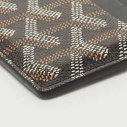 Pre Owned Goyard Black Goyardine Coated Canvas and Leather Saint Sulpice Card Holder