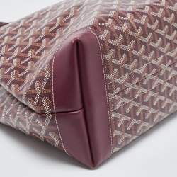 Pre Owned Goyard Burgundy Goyardine Coated Canvas and Leather Bellechasse PM Tote