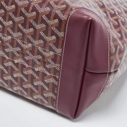 Pre Owned Goyard Burgundy Goyardine Coated Canvas and Leather Bellechasse PM Tote