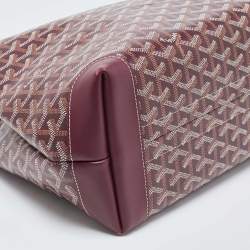 Pre Owned Goyard Burgundy Goyardine Coated Canvas and Leather Bellechasse PM Tote