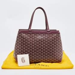 Pre Owned Goyard Burgundy Goyardine Coated Canvas and Leather Bellechasse PM Tote