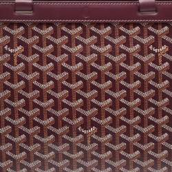 Pre Owned Goyard Burgundy Goyardine Coated Canvas and Leather Bellechasse PM Tote
